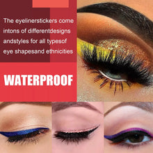 Reusable Eyeliner And Eyelash Stickers And Glitter Enhance Eye Makeup Look - Black